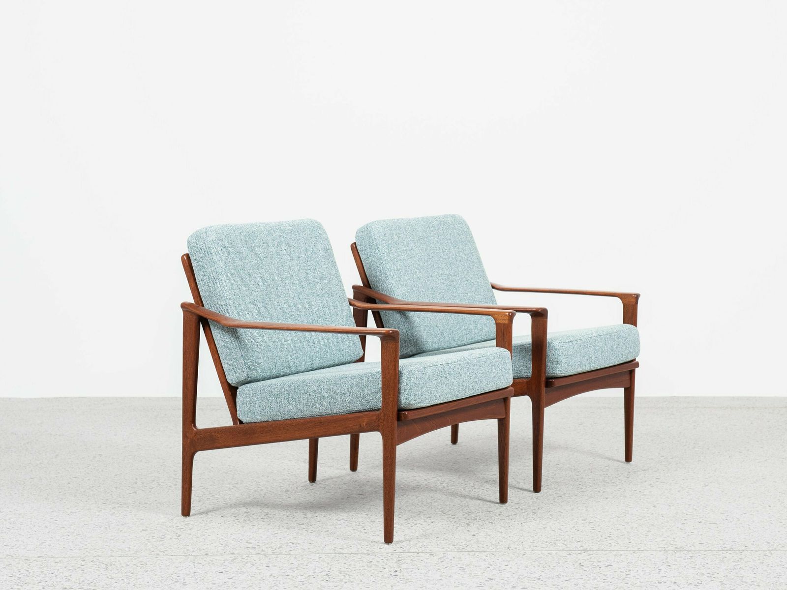 Midcentury Danish Sofa Set In Teak By Ib Kofod Larsen   With New Fabric photo vinterior