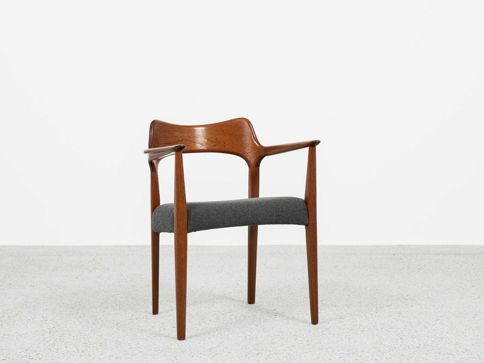 Midcentury Danish Chair With Armrests In Teak By Arne Hovmand Olsen For Mogens Kold 1960s