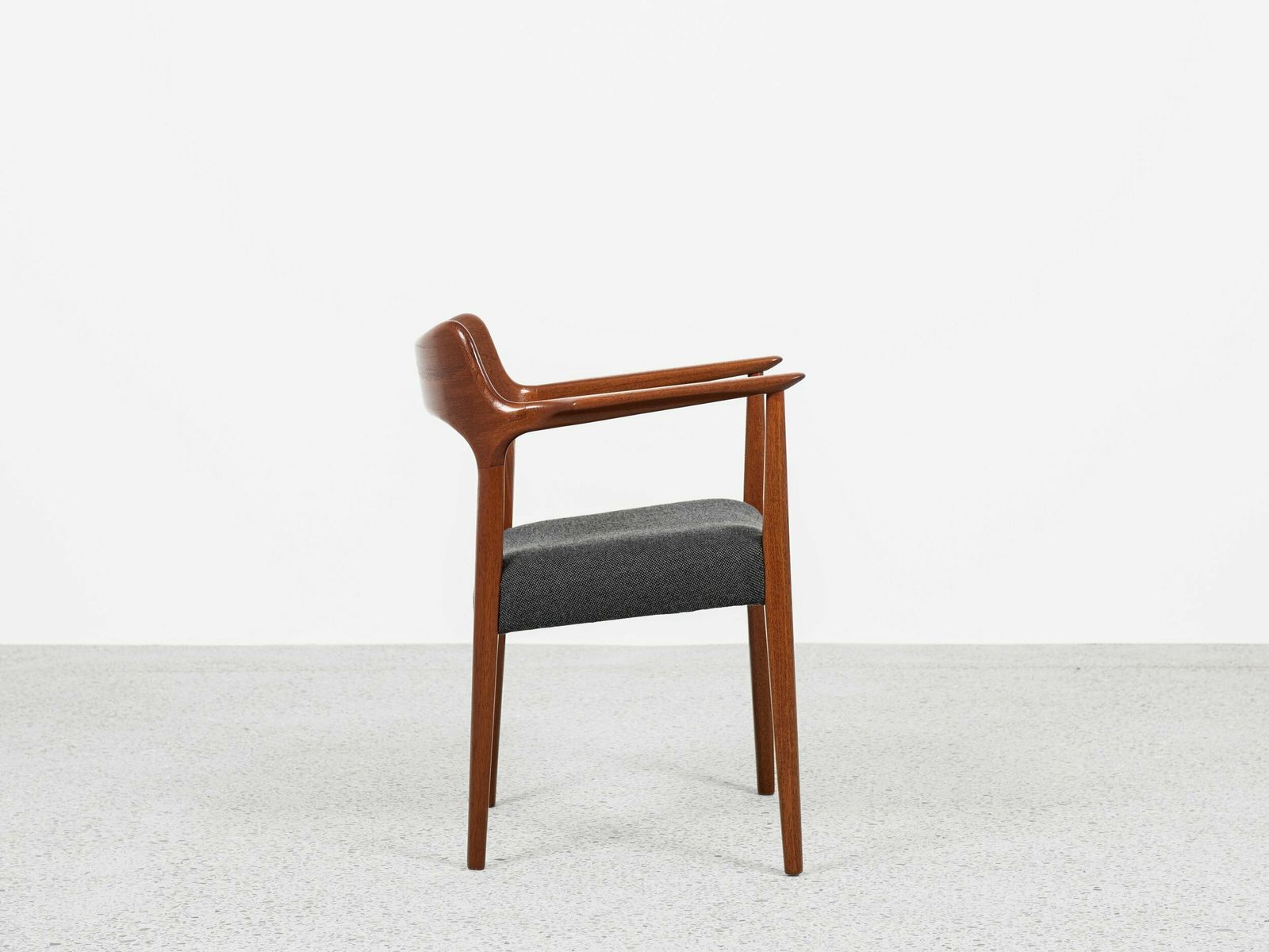 Midcentury Danish Chair With Armrests In Teak By Arne Hovmand Olsen For Mogens Kold 1960s photo for sale