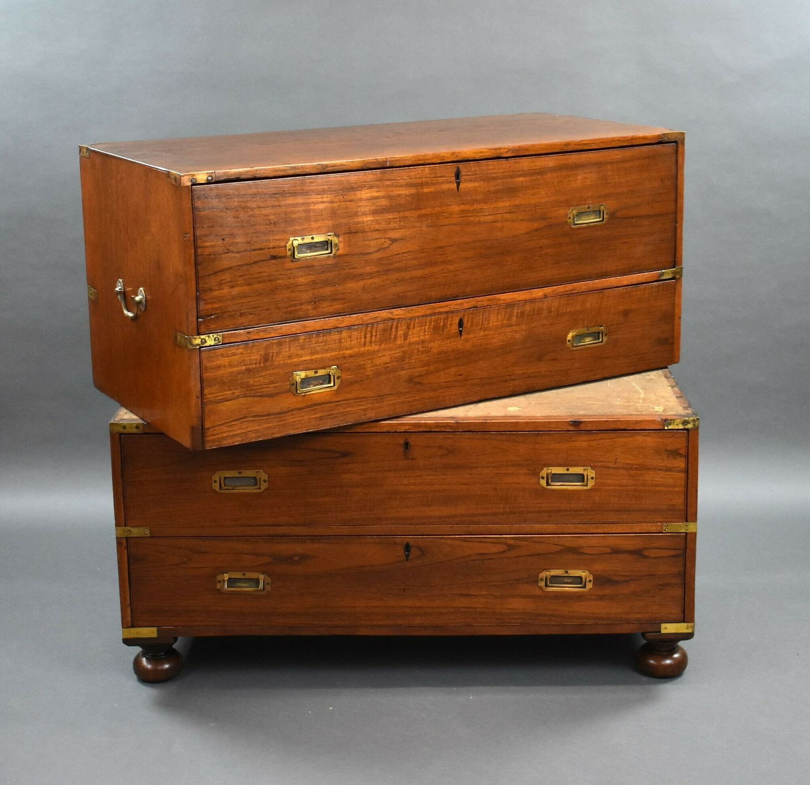 Furniture Victorian Teak Secretaire Chest photo