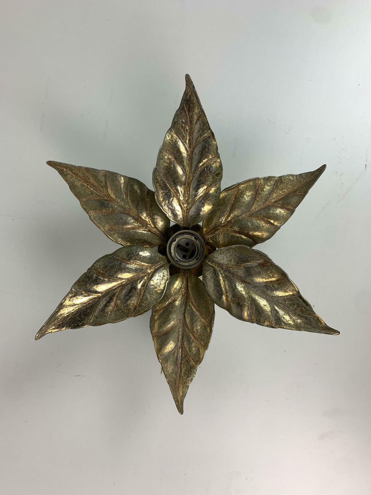 Florentine Brass Floral Wall Sconce By Willy Daro For Massive Lighting, Belgium photo furniture