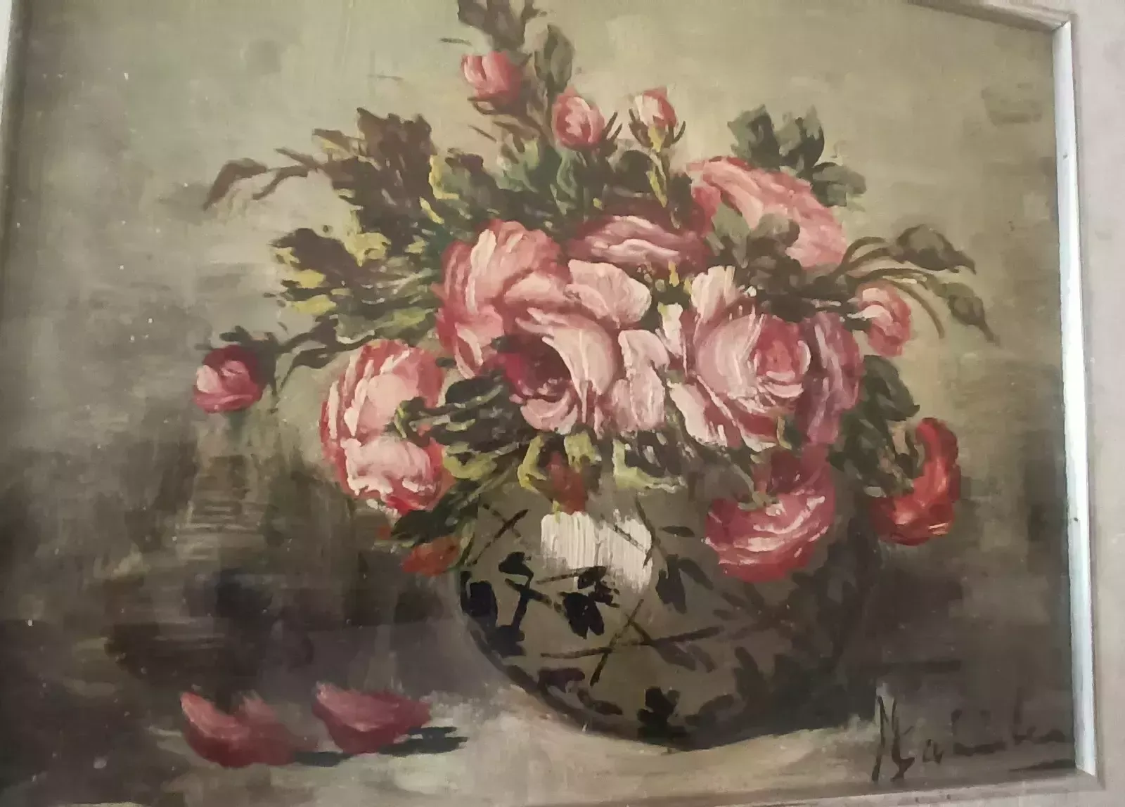 Oil Painting On Board Flowers Mauro Salimbeni (Milan 1874 1942 Turin) photo Art