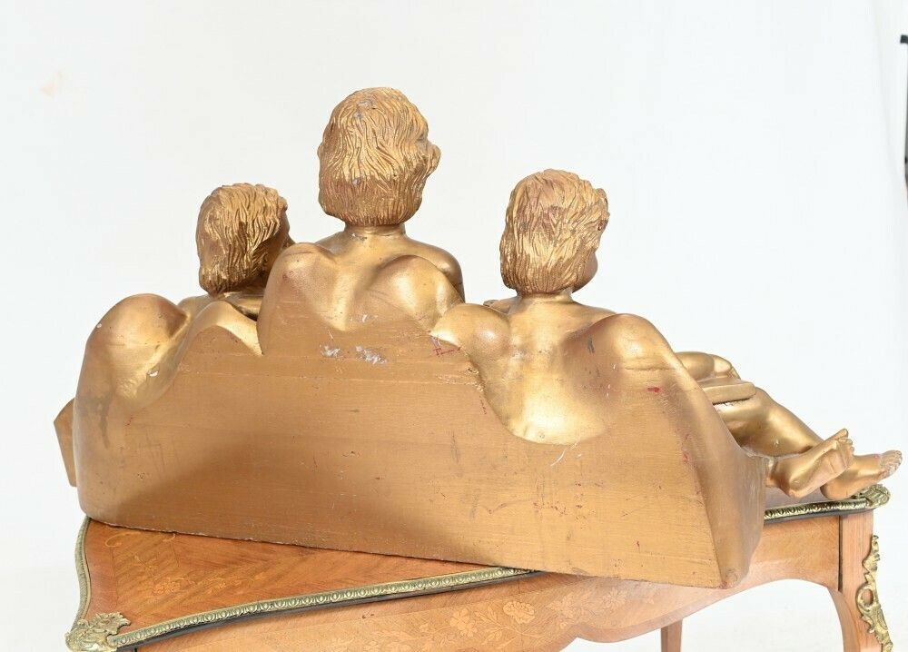 Carved Italian Cherub Trio Cupid Statue Grand Tour 1880 photo 550.0