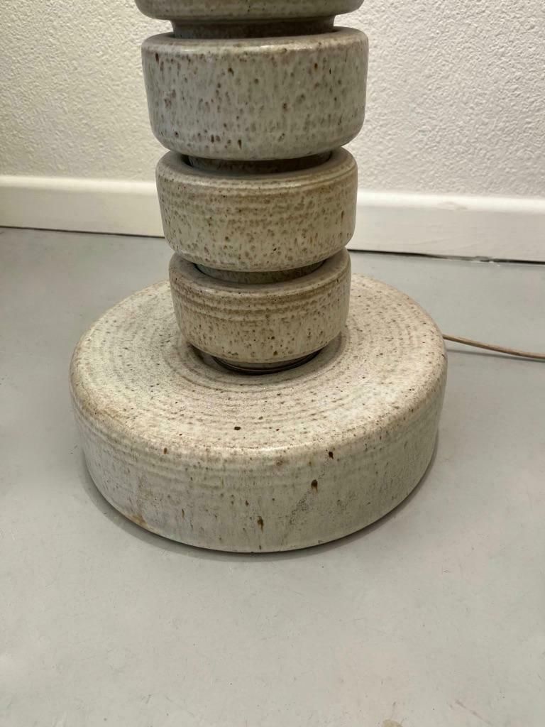 Glazed Stoneware Ceramic Floor Lamp By Edouard Chapallaz, Switzerland Ca. 1960s photo for sale