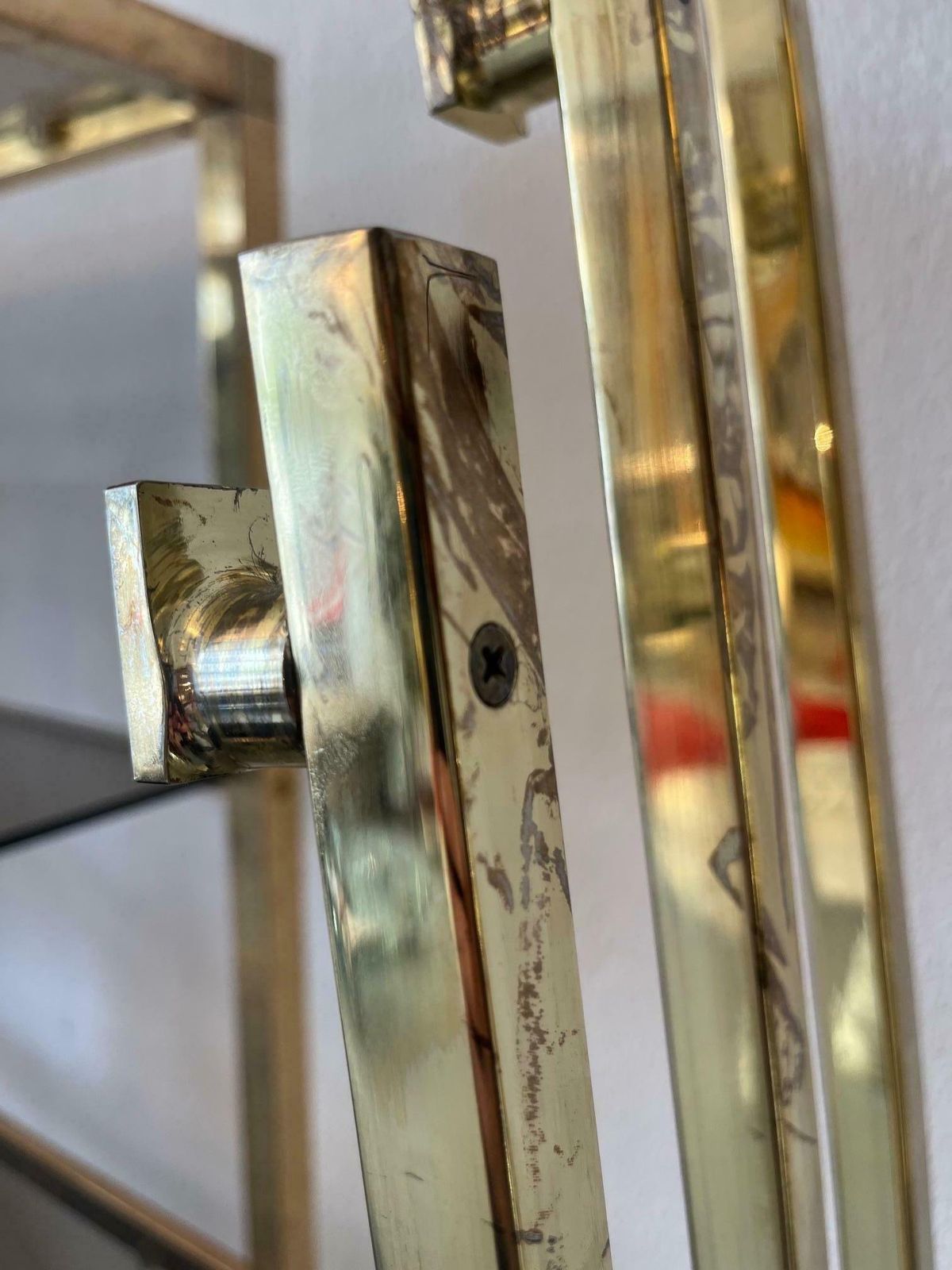 photo furniture Vintage Brass & Travertine Coat Rack Ca. 1970s