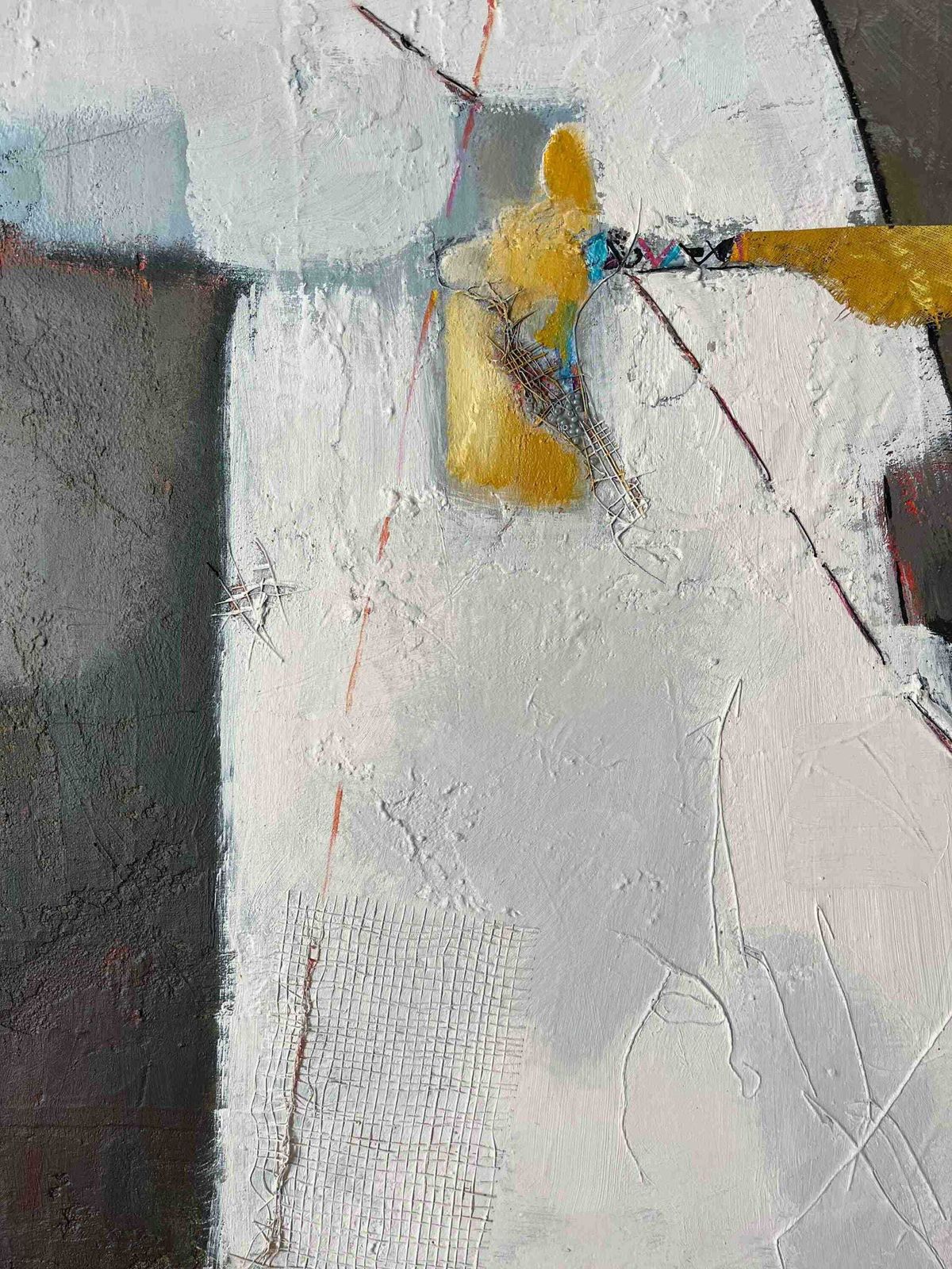 Abstract Monochrome Mixed Media Painting On Canvas   Minimalist Art Signed By Artist photo Art