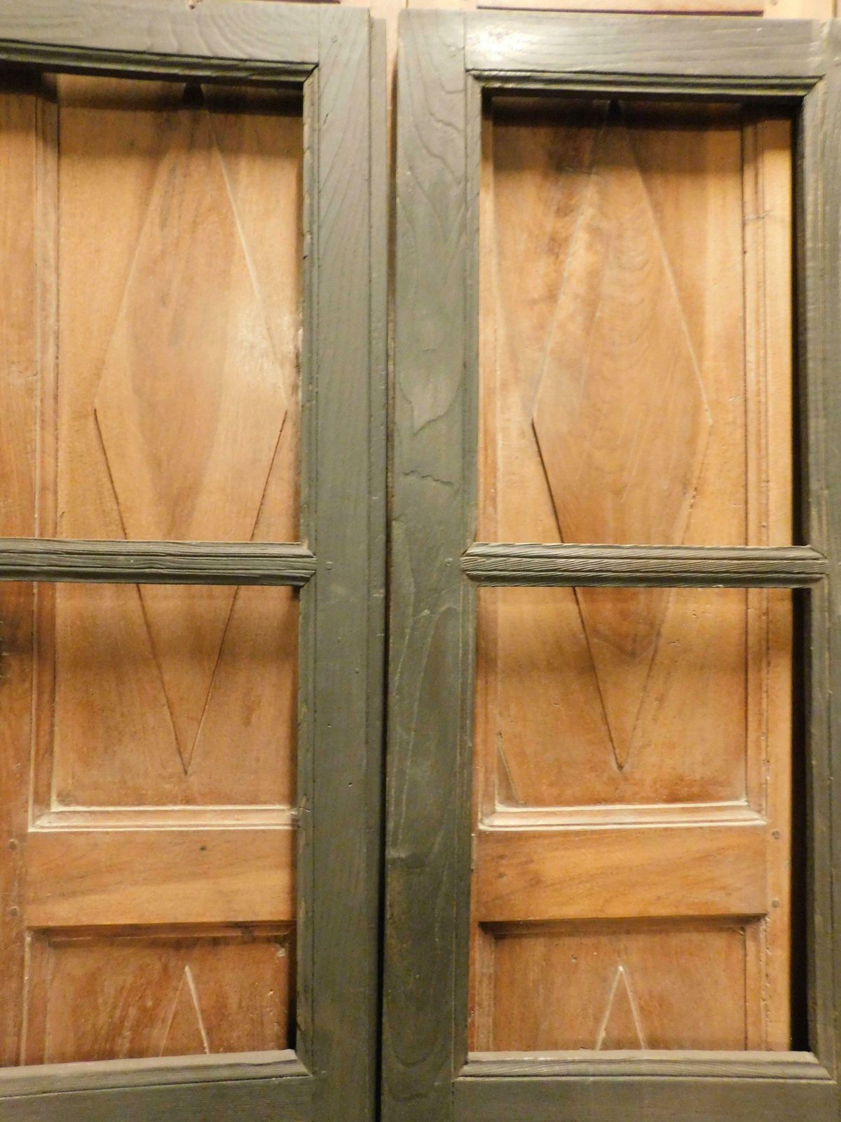 Old Lacquered Glass Door, Two Leaves, Italy photo buy