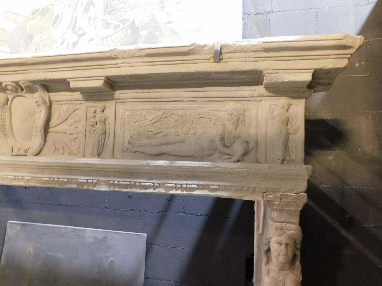 Majestic Monumental Fireplace In Pietra Serena, Carved In All Parts, Italy photo 34026.0