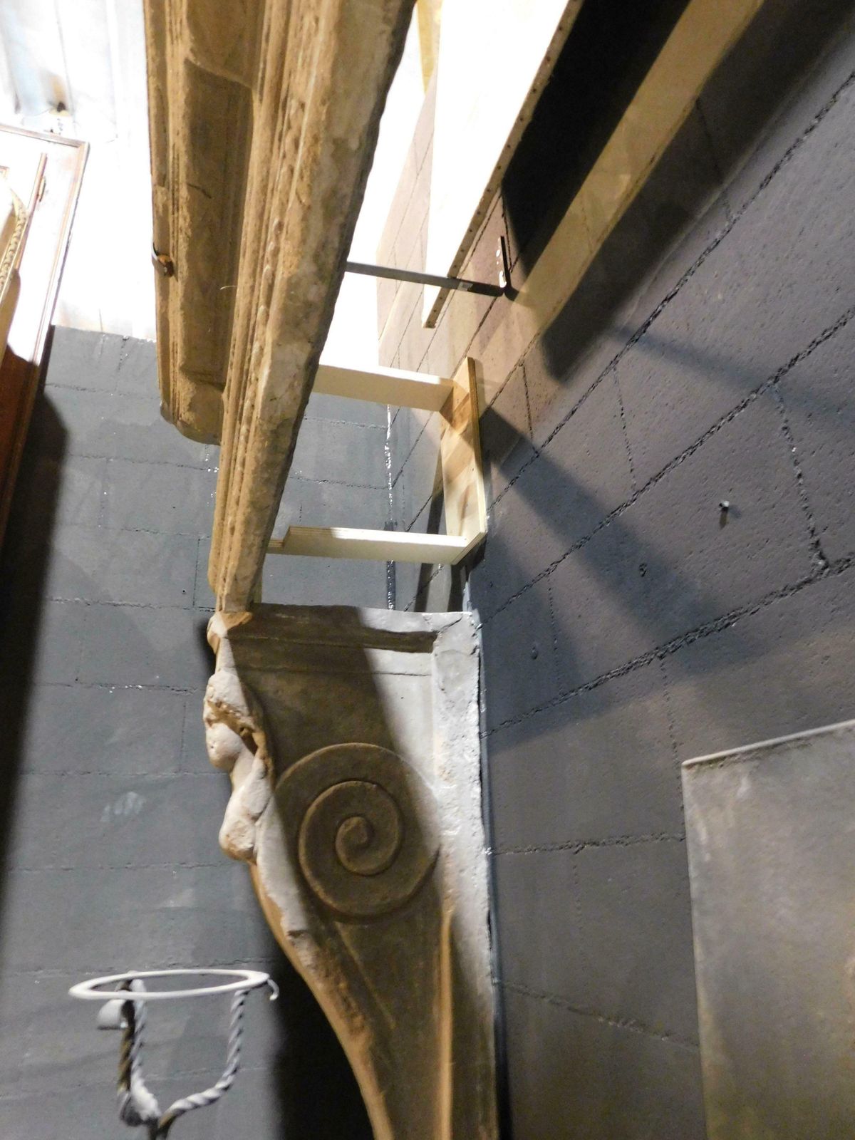 Home Fixtures Majestic Monumental Fireplace In Pietra Serena, Carved In All Parts, Italy photo