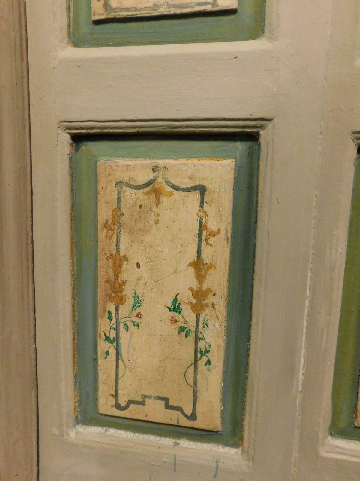 Old Small Double Door, Painted With Frame, Italy photo buy