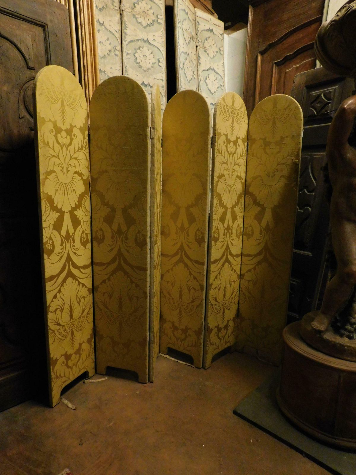 Liberty Screen In Silk With Tapestry Decoration, Italy photo for sale