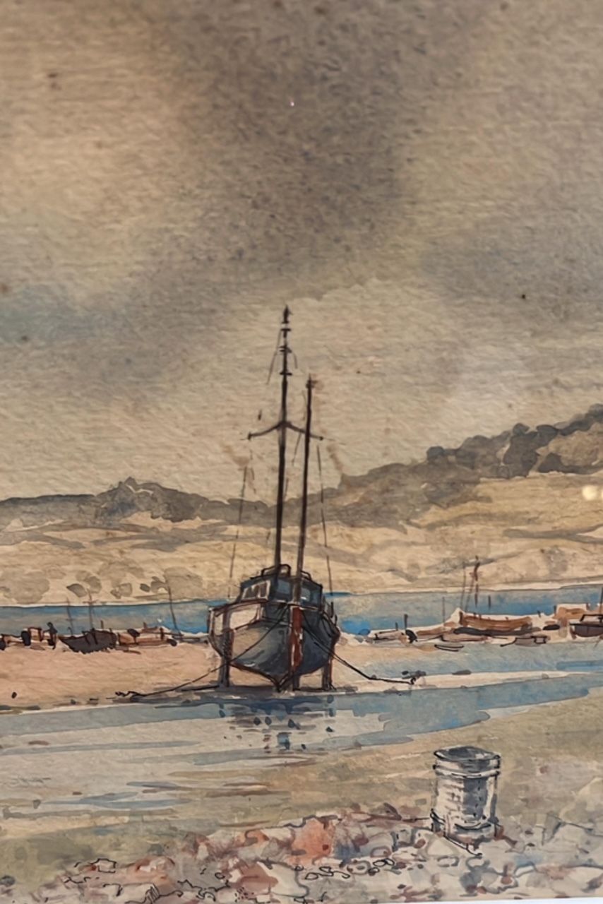 Eileen Crawford, 'Aground At Low Water', A Watercolour Of Exmouth Estuary photo for sale