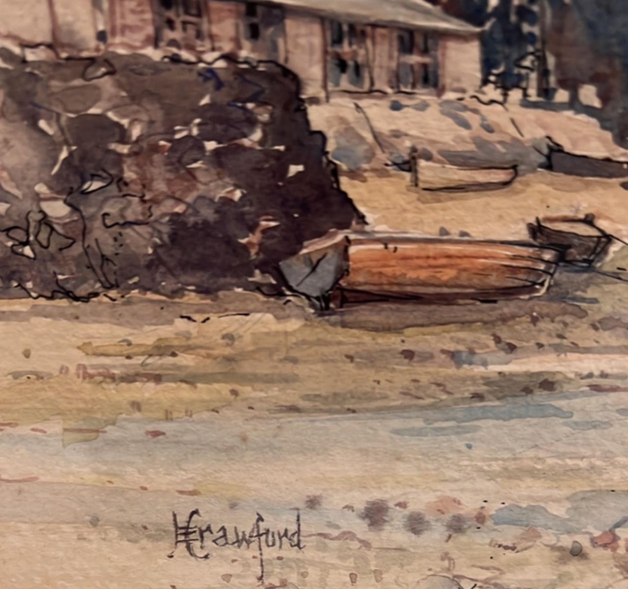 Eileen Crawford, 'Aground At Low Water', A Watercolour Of Exmouth Estuary photo Art