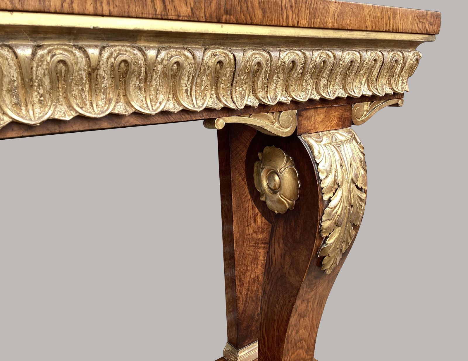 photo furniture Magnificent Regency Pollard Oak And Giltwood Console Table