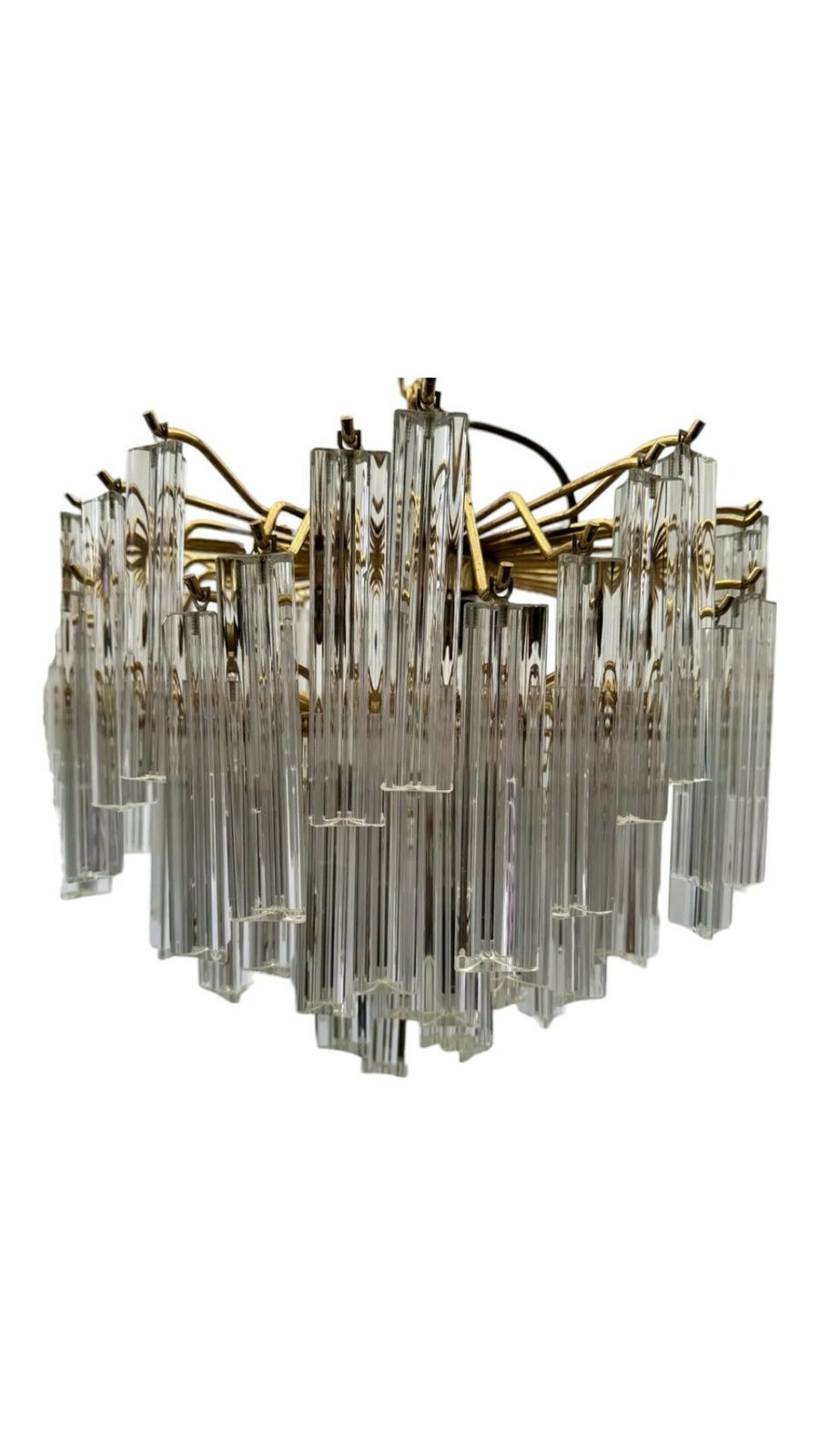 Pair Of C1960s Crystal Cascading Chandeliers By Venini photo furniture