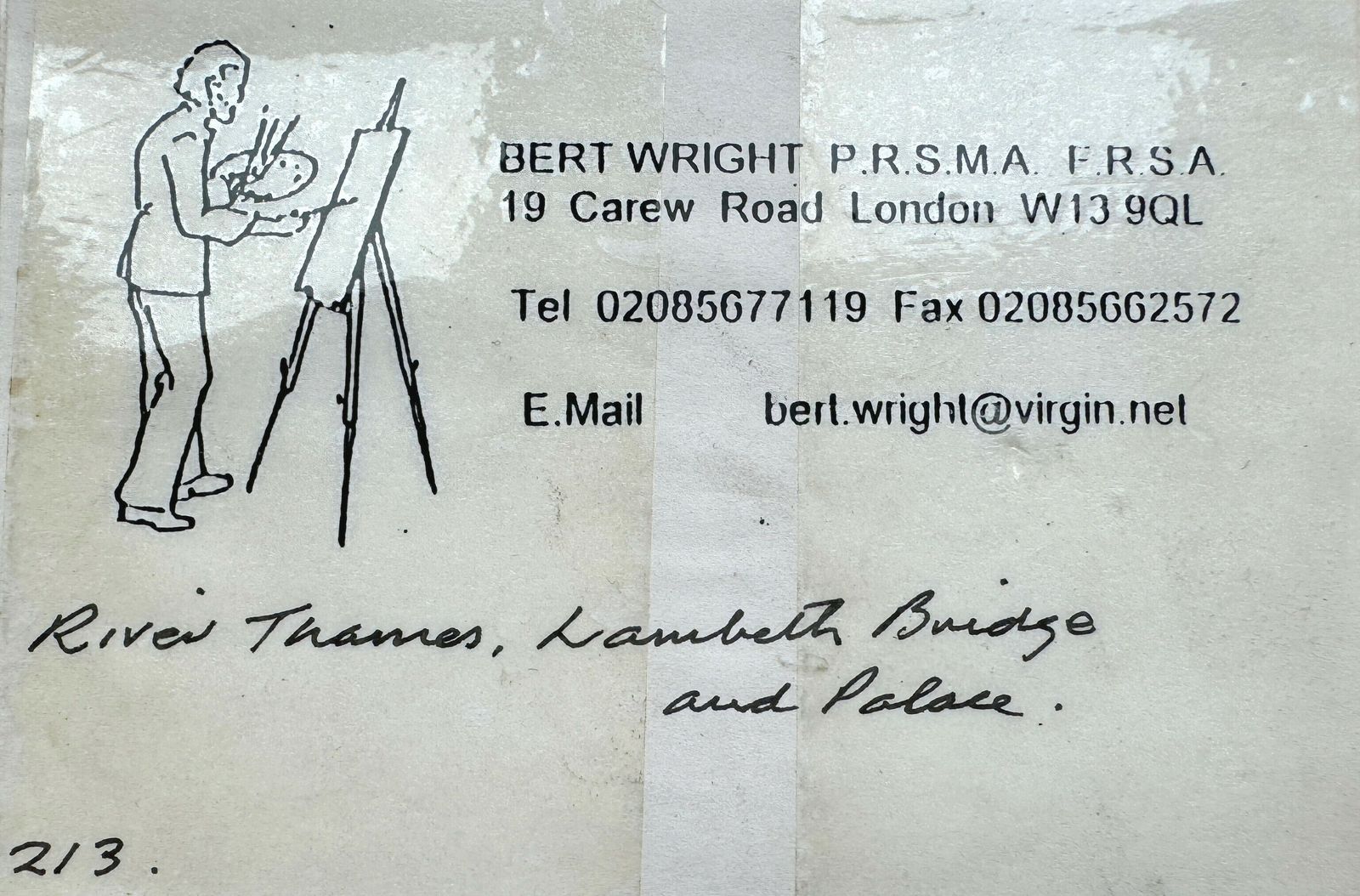 Bert Wright P.P.R.S.M.A (B.1930) Original Signed Oil Painting ‘River Thames, Lambeth Bridge And Palace’ photo vinterior