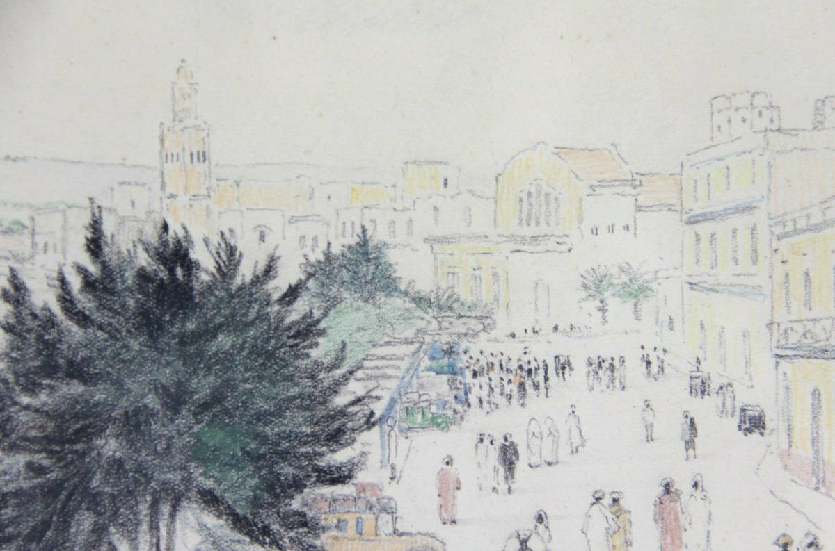 Georges Manzana Pissarro (1871 1961) The Coach Station In Mazagan, Morocco photo vintage