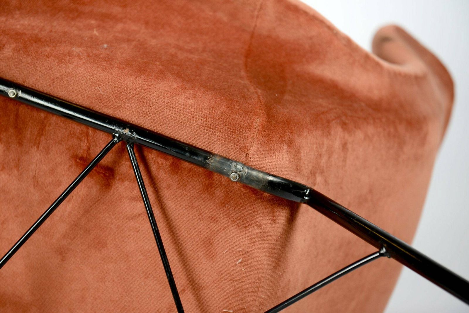 photo for sale Mid Century Lounge Chair By Miroslav Navratil, 1960s – Fiberglass Shell With Velvet Upholstery, Iconic Design