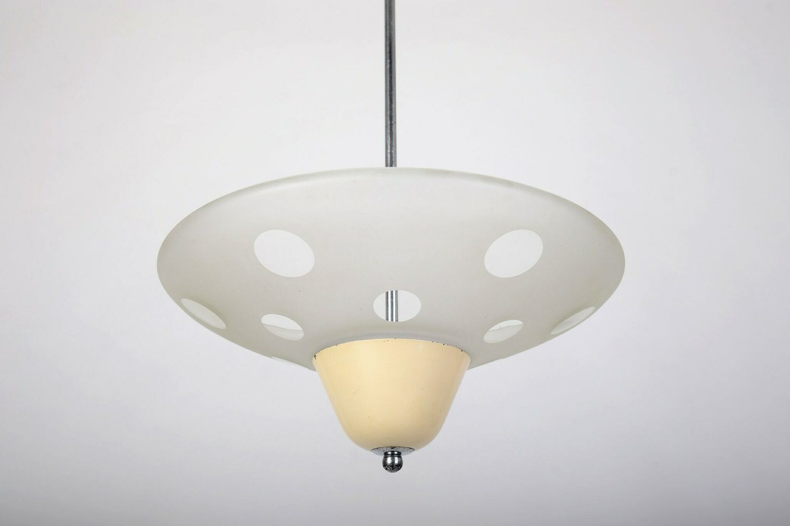 Mid Century Modern Chandelier By Napako, Mid Century Chandelier Glass. Ceiling Light, Retro Lighting. photo for sale