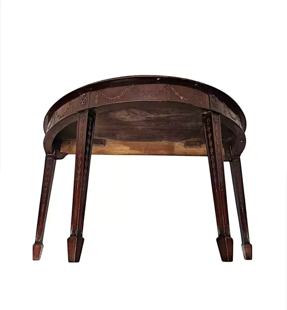 A Very Fine Late 19th Century Adams Design Demi Lune Hall Or Console Table photo vinterior