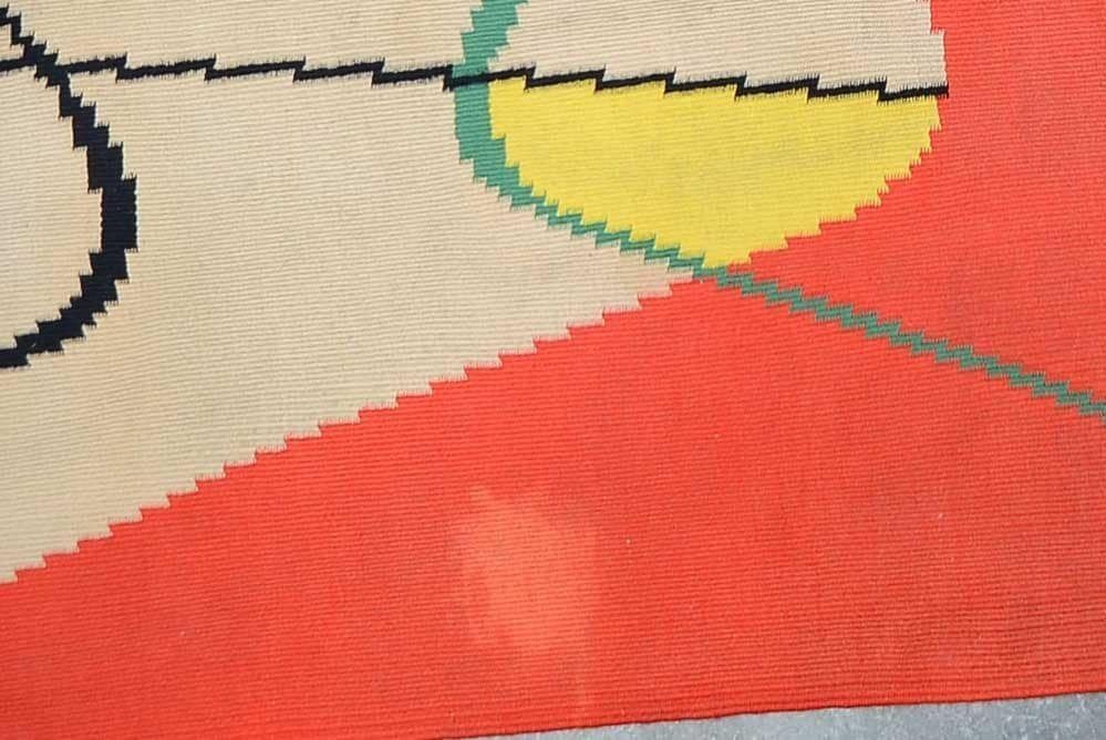 Modernist Geometric Carpet By Antonin Kybal, Mid Century Modern Geometric Rug, Vintage Rug, Modernist Rug, Modernist Carpet, photo vinterior