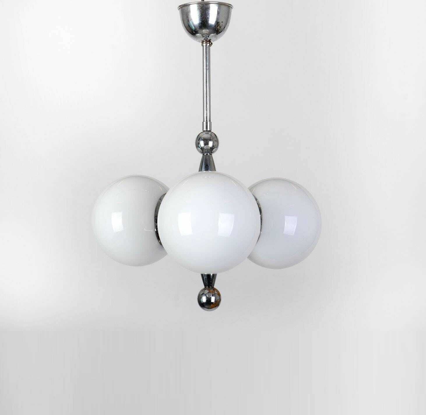 Art Deco Modernist Chandelier, 1930s, Mid Century Chandelier, Retro Lighting photo furniture