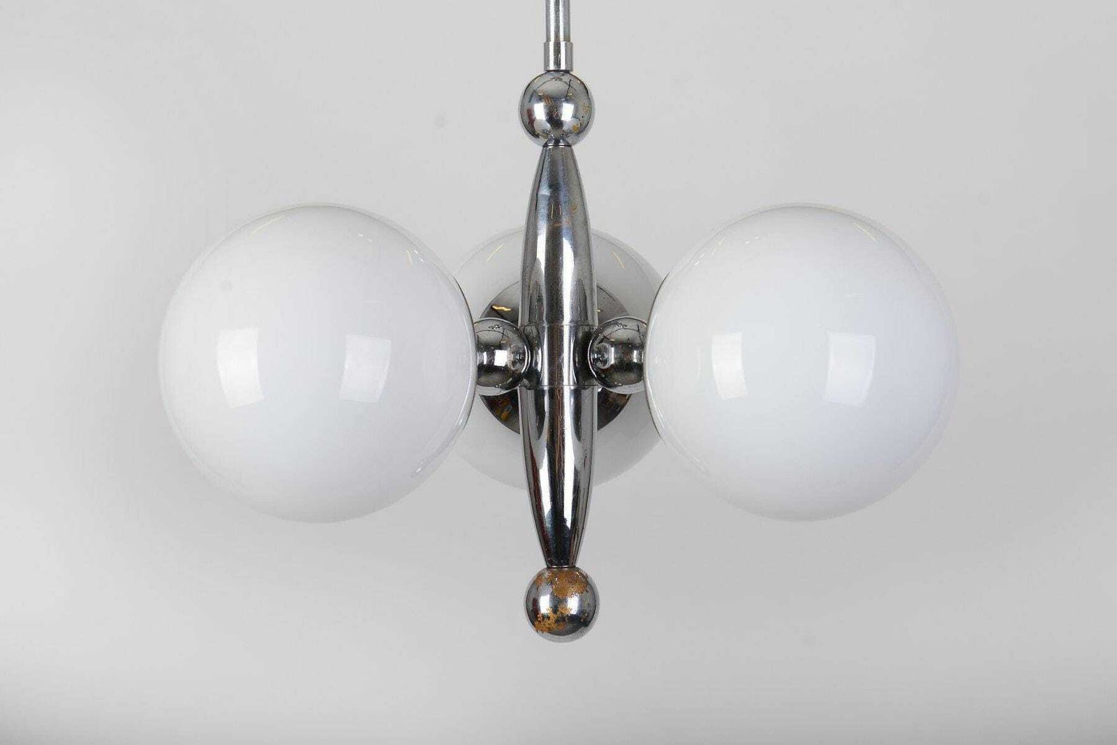 Art Deco Modernist Chandelier, 1930s, Mid Century Chandelier, Retro Lighting photo vinterior