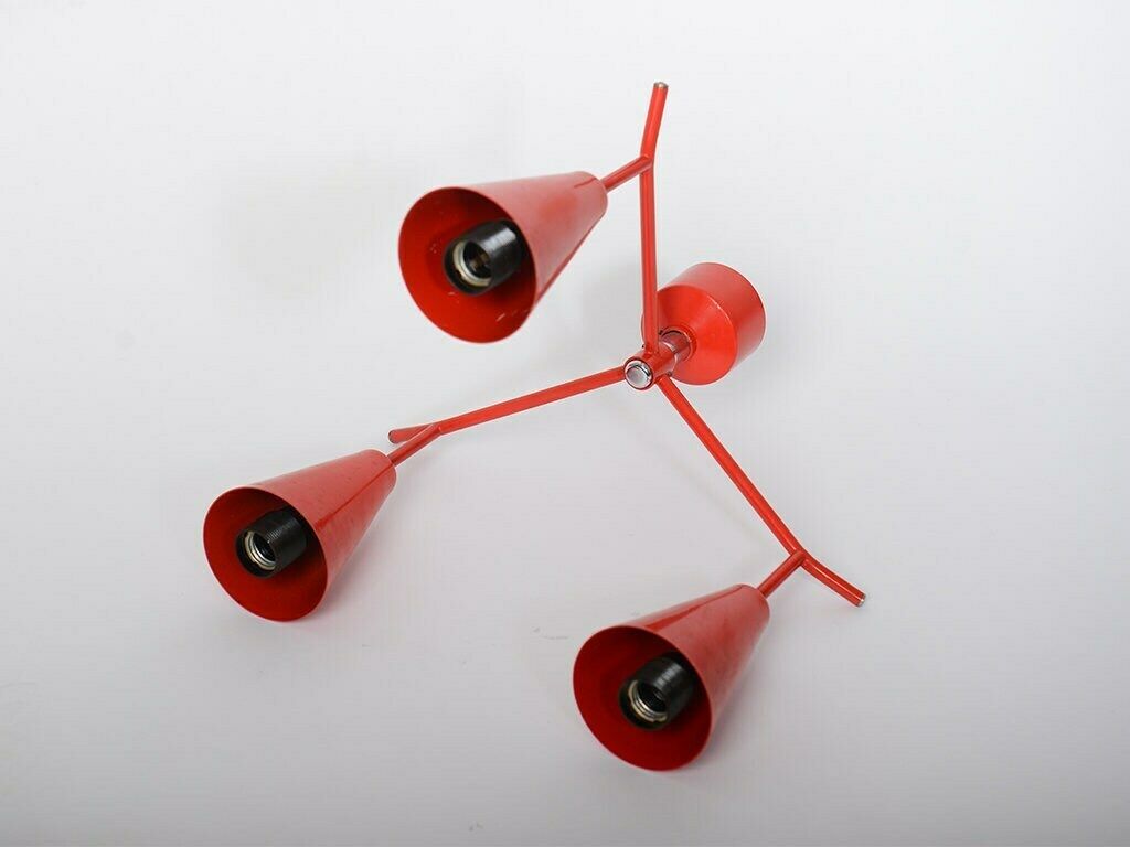 Mid Century Modernist Chandelier Napako, Mid Century Chandelier Glass. Ceiling Light, Retro Lighting photo Lighting