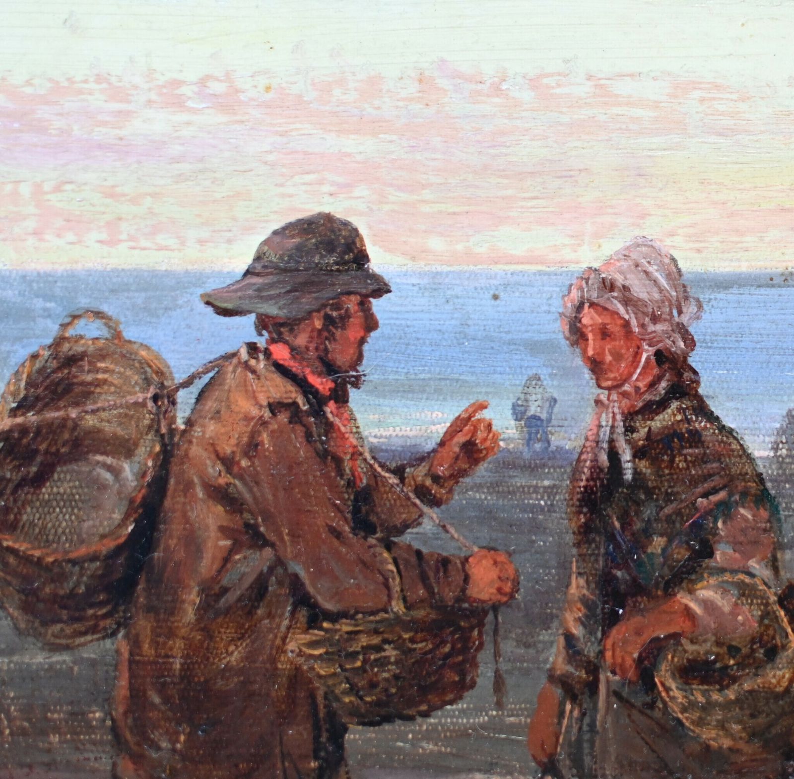 Xl Victorian Oil Painting Norfolk Coast Maritime 1860 6 Ft photo 5750.0