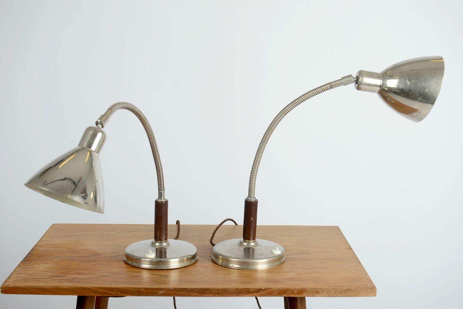 Bauhaus Nickel Table Lamps By Franta Anyz, 1930s, Modernist Lamps, photo furniture