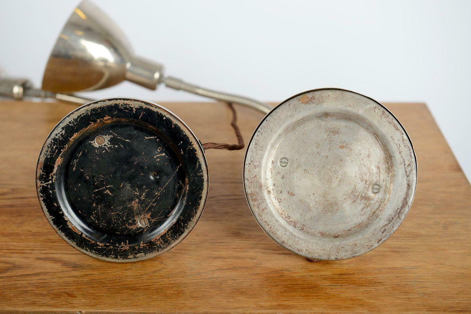 Bauhaus Nickel Table Lamps By Franta Anyz, 1930s, Modernist Lamps, photo vinterior
