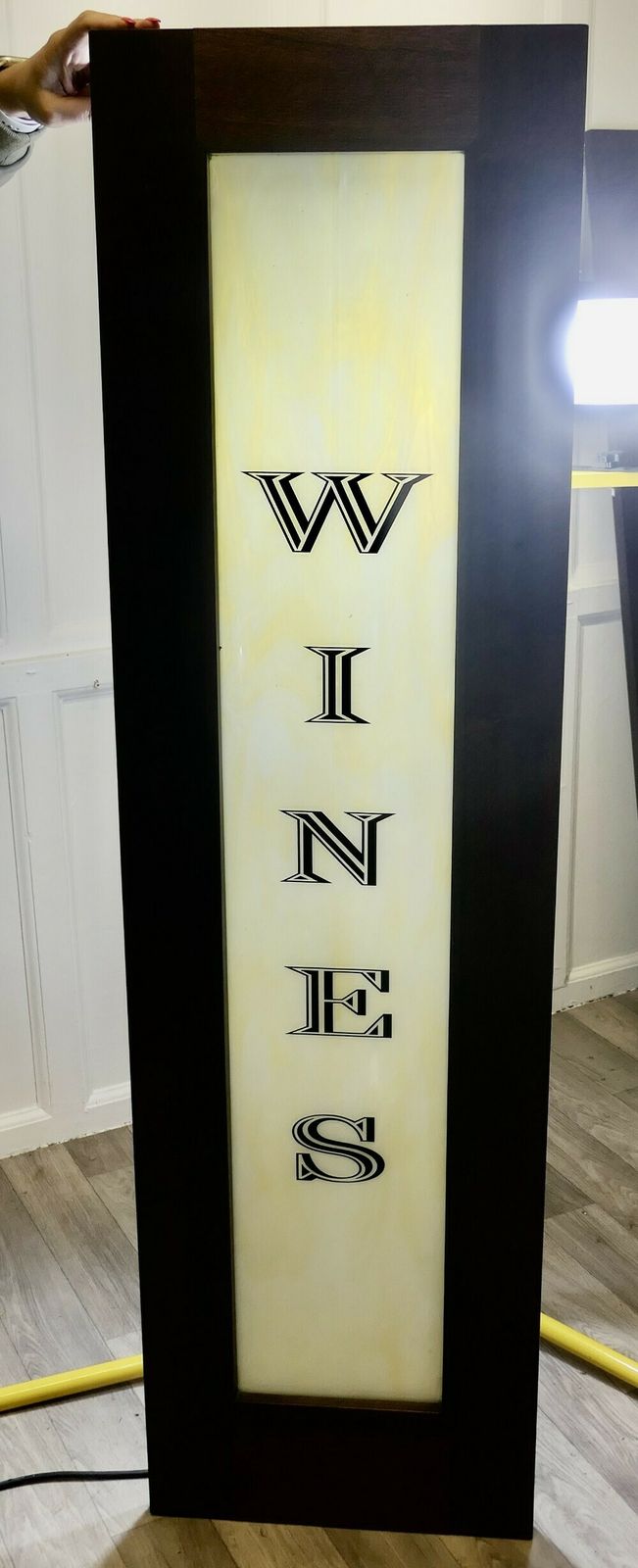 Full Length Opaline Glass Bar Sign, Wines