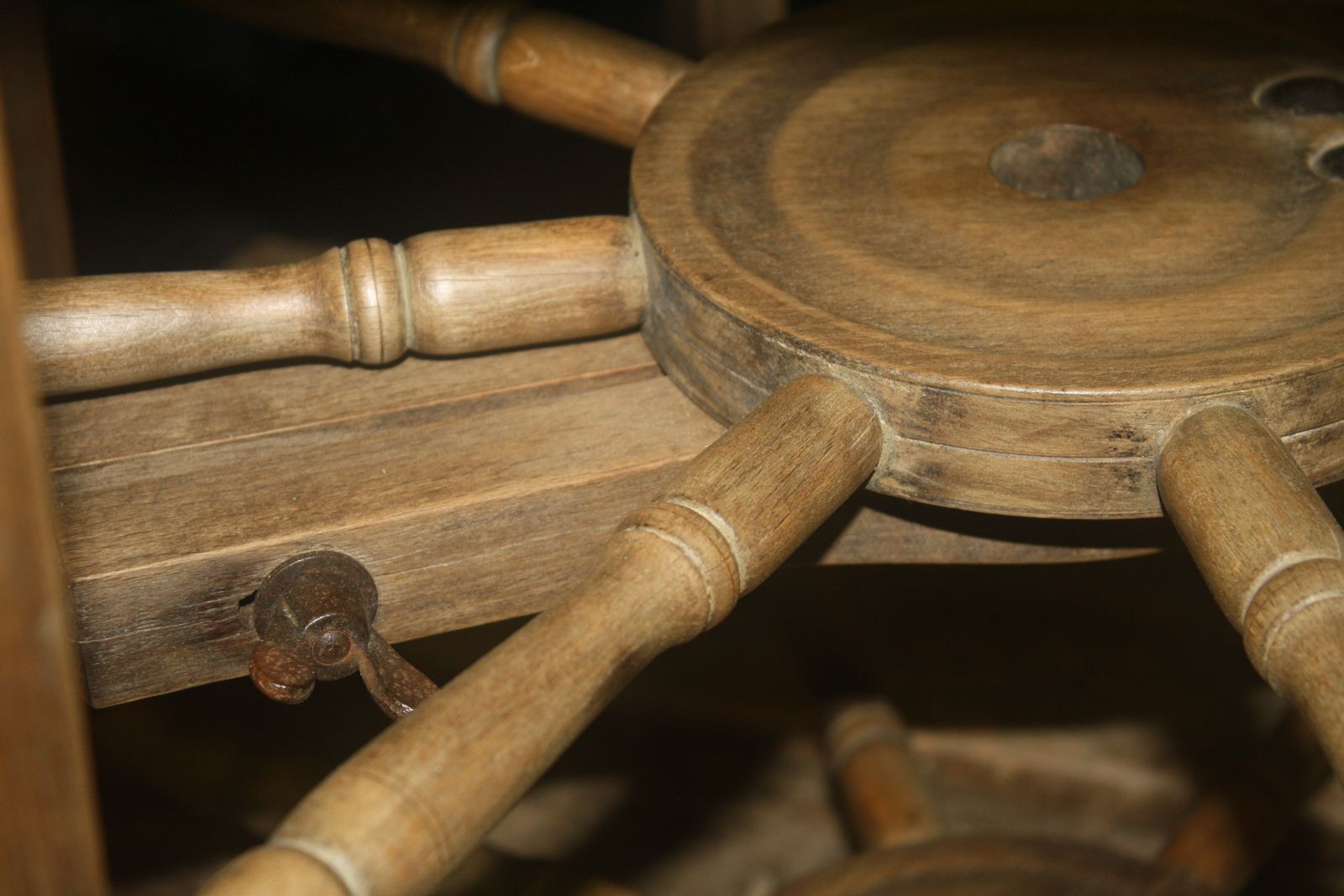 Unique Glass Topped Table. Industrial, Aged Base With New Safety Glass Top. photo buy