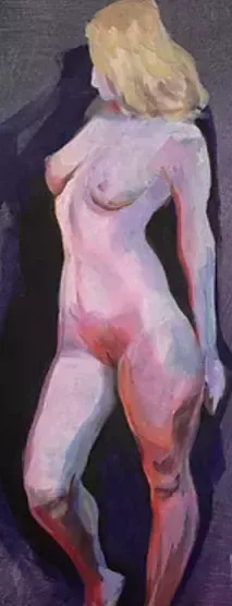 Jung Axel, Nude Painting, Oil On Canvas, 21st Century photo furniture