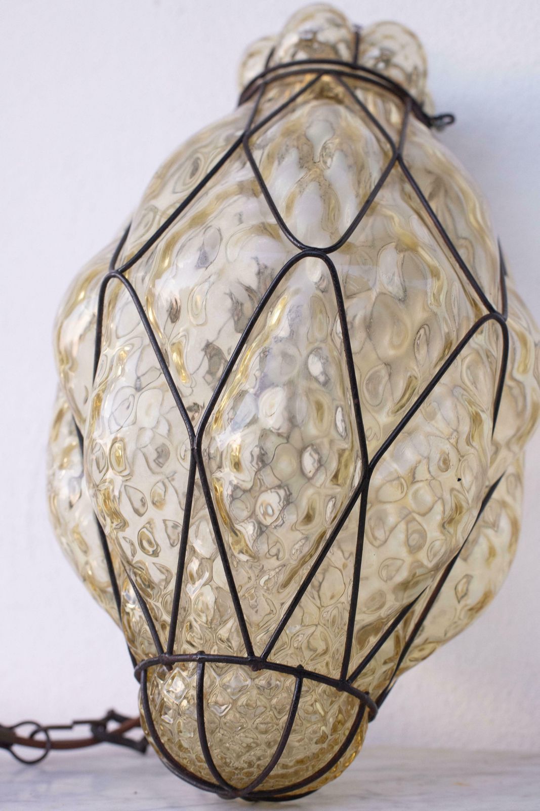 Wonderful Amber Venetian Lantern, Seguso Murano Glass, Italy, 1950s photo for sale