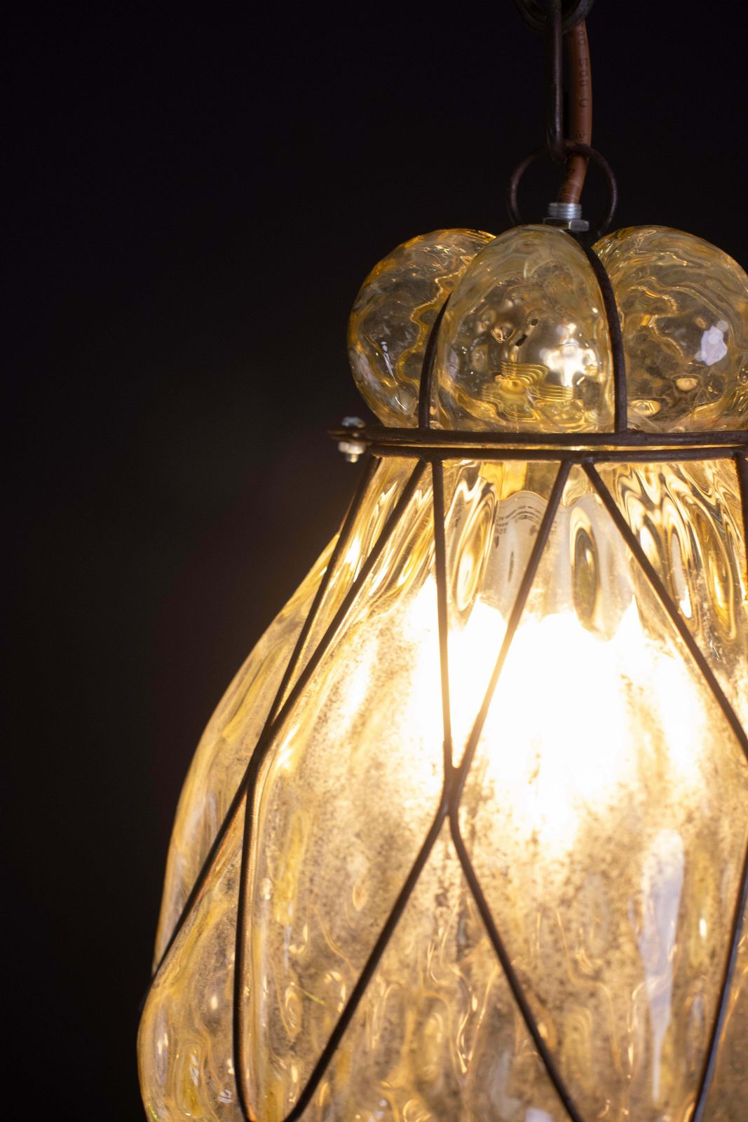 photo furniture Wonderful Amber Venetian Lantern, Seguso Murano Glass, Italy, 1950s