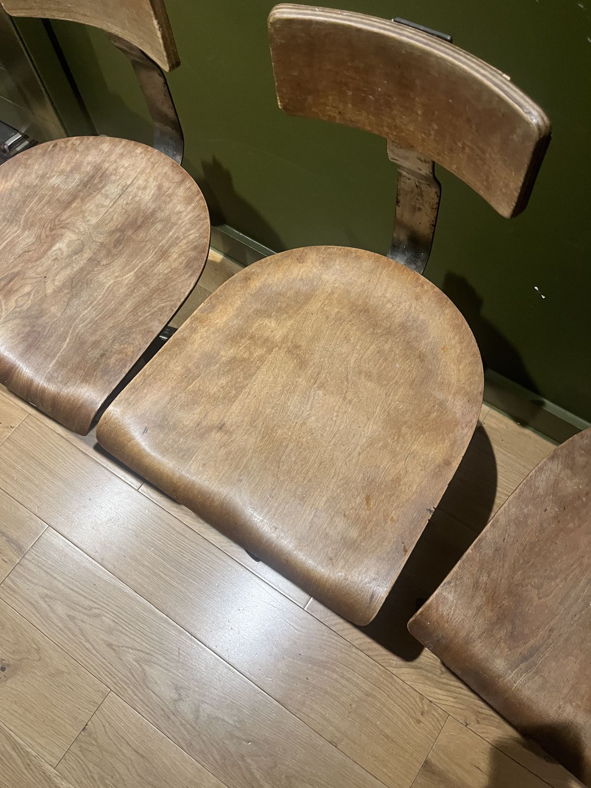 Antique Cast Iron Singer Machinist Chairs Set Of 4 photo for sale