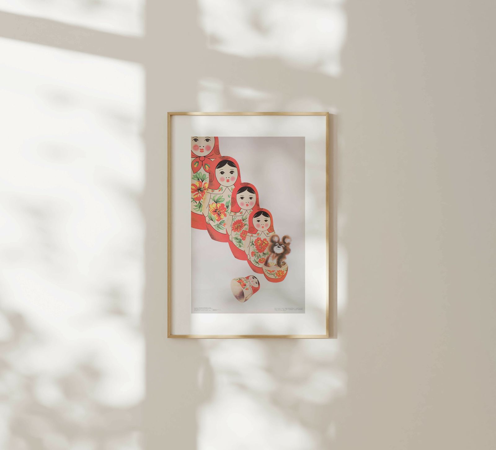 Misha And Russian Dolls   Original Soviet Russian Poster | 1980 photo furniture