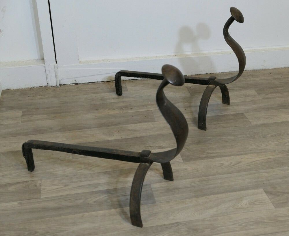 A Pair Of French Gothic Iron Andirons Or Fire Dogs photo 360.0