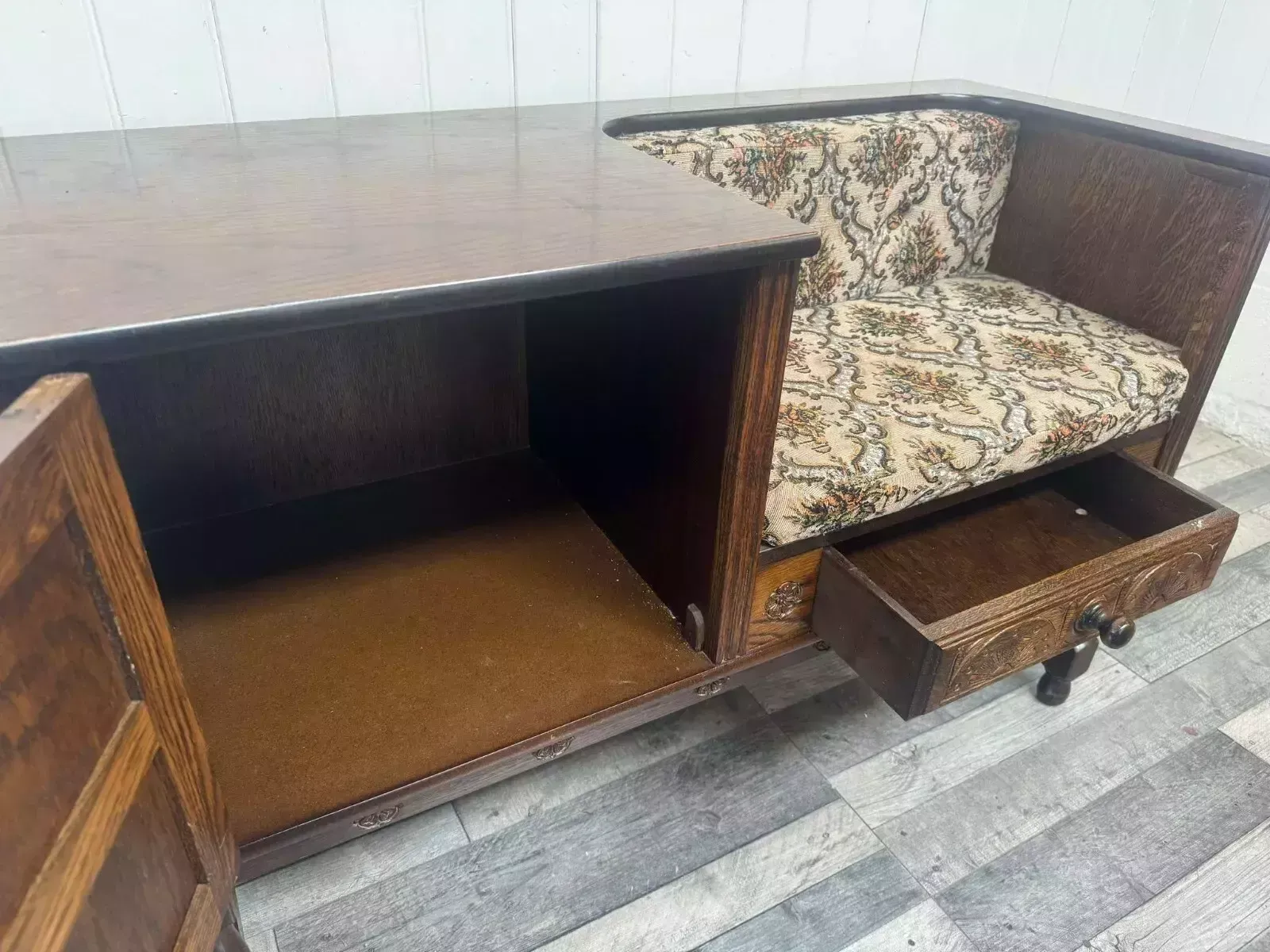 Ready To Upcycle In Your Chosen Colour Vintage Telephone Seat/Table Hallway Unit photo for sale
