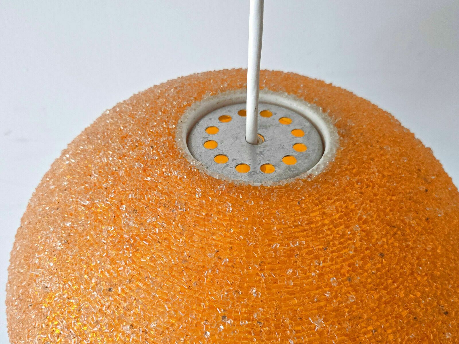 Vintage Ball Suspension Chandelier 1960 Rotaflex Orange Resin 60s 1960s Space Age photo vinterior