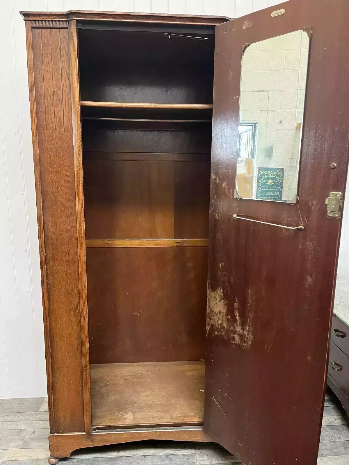 Custom/Bespoke Hand Painted Upcycled Furniture Vintage Single Wardrobe/Hallrobe photo furniture