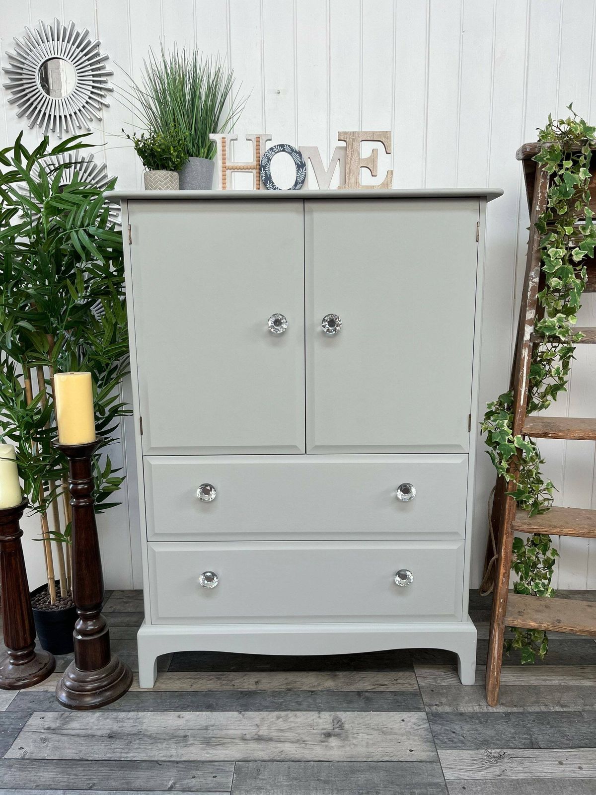 Any Colour Stag Furniture Linen Cupboard Storage Unit Ready To Upcycle In Fusion Mineral Paint Green photo furniture