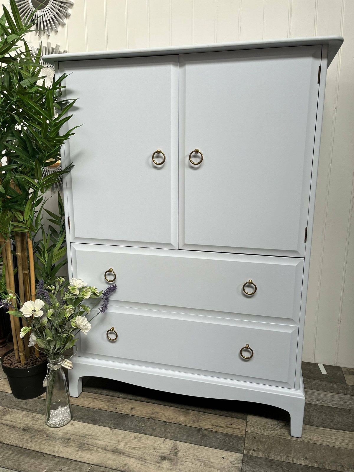 Any Colour Stag Furniture Linen Cupboard Storage Unit Ready To Upcycle In Fusion Mineral Paint Green photo Furniture