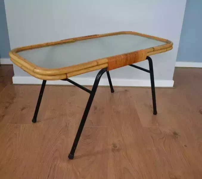 Mid Century Bamboo Coffee Table By Rohe Noordwolde photo vinterior