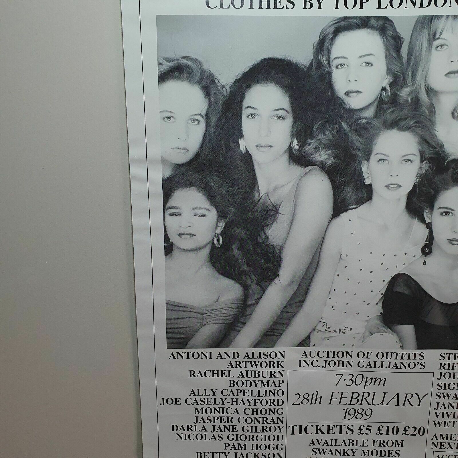 Rare Tony Mcgee Poster 80s Fashion Show Camden Girls, Vivienne Westwood Etc 1989 photo vinterior
