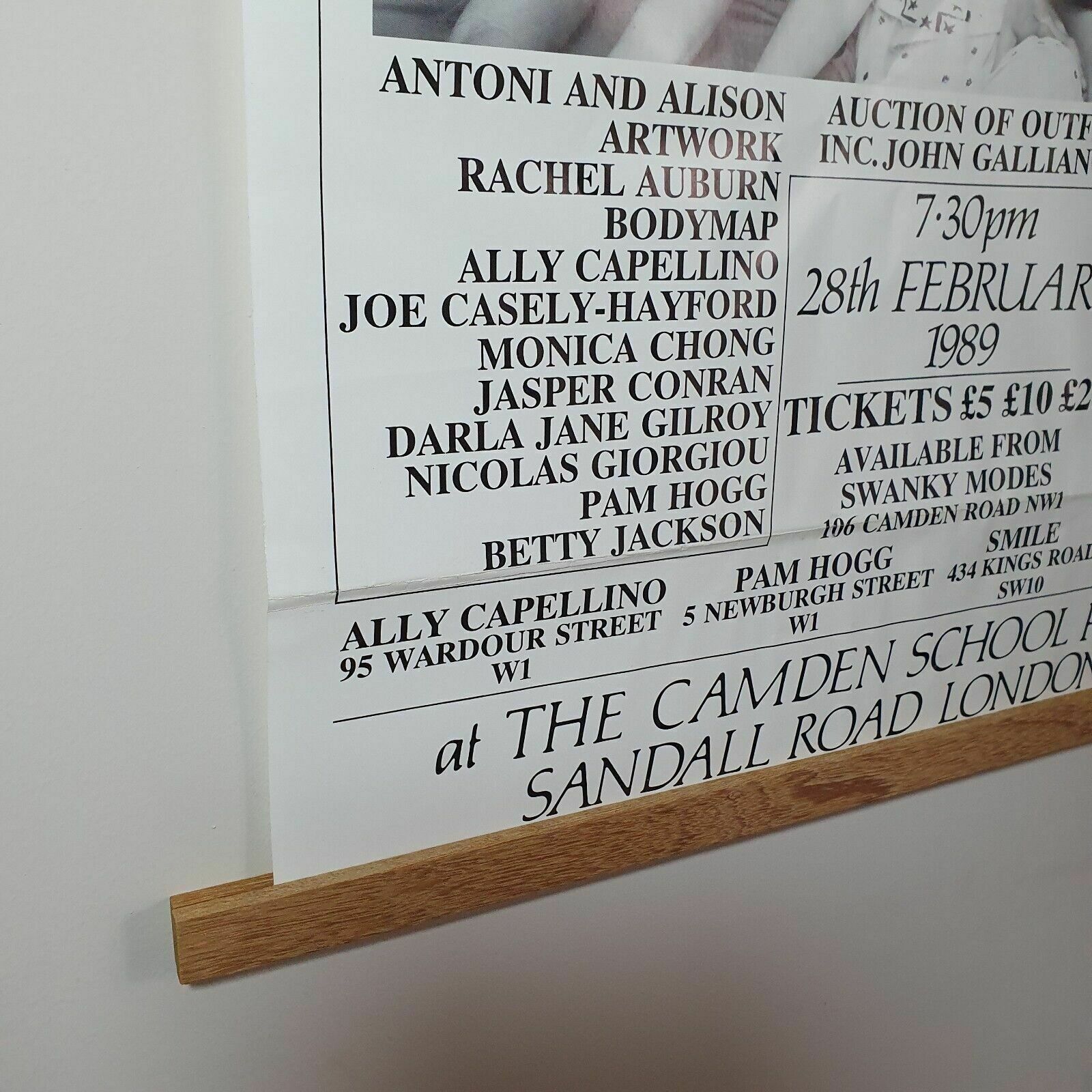 photo vinterior Rare Tony Mcgee Poster 80s Fashion Show Camden Girls, Vivienne Westwood Etc 1989