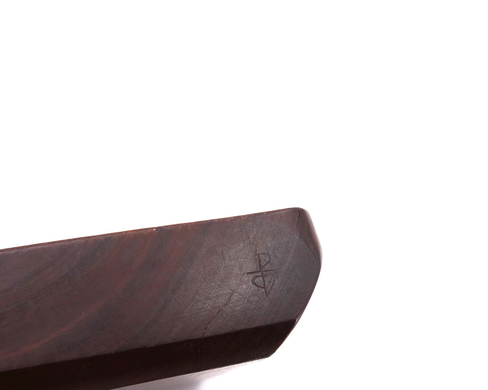 Modern Wooden Ring Dish, Gouge Cut, 1970s / Tray, Wood, Bowl, Minimalist, Brutalist photo vintage