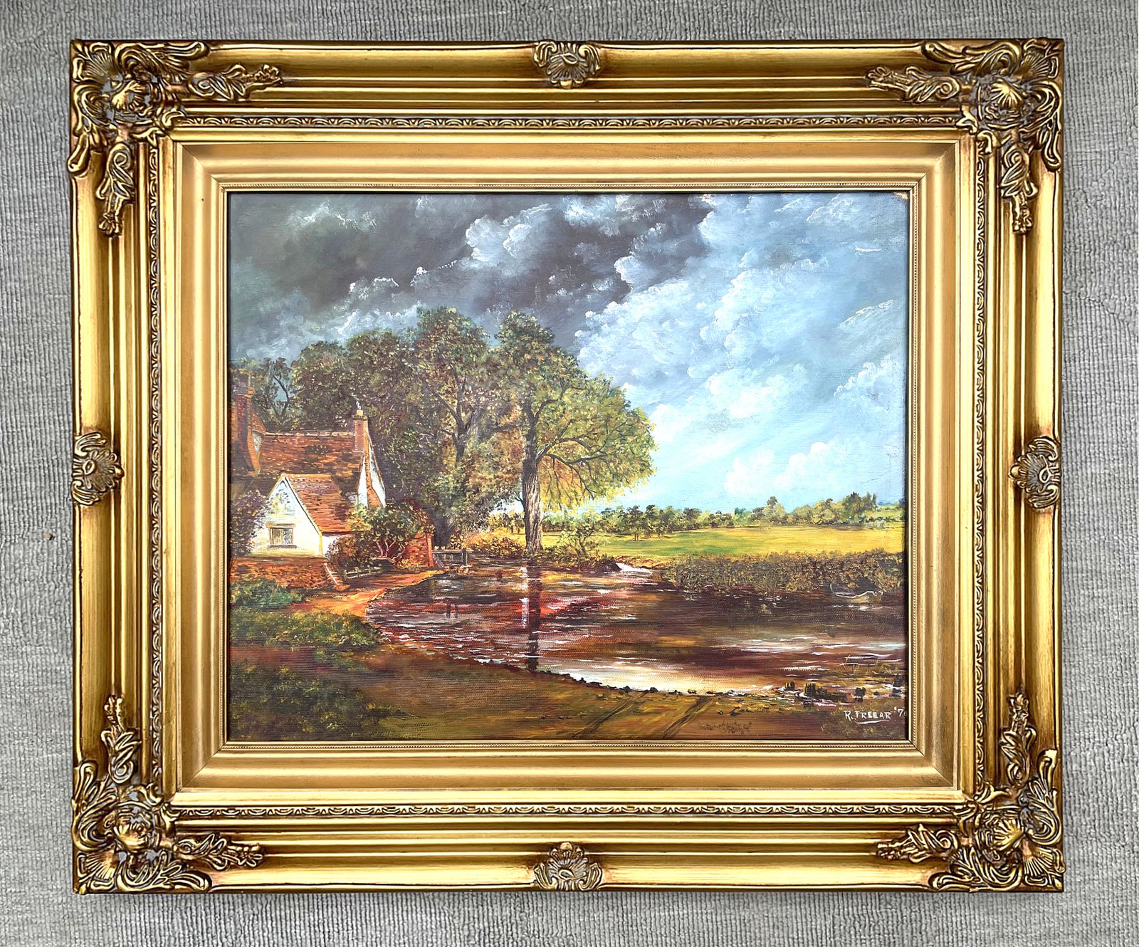 Fine Mid C20th Oil On Canvas   "Willy Lotts Cottage At Flatford"