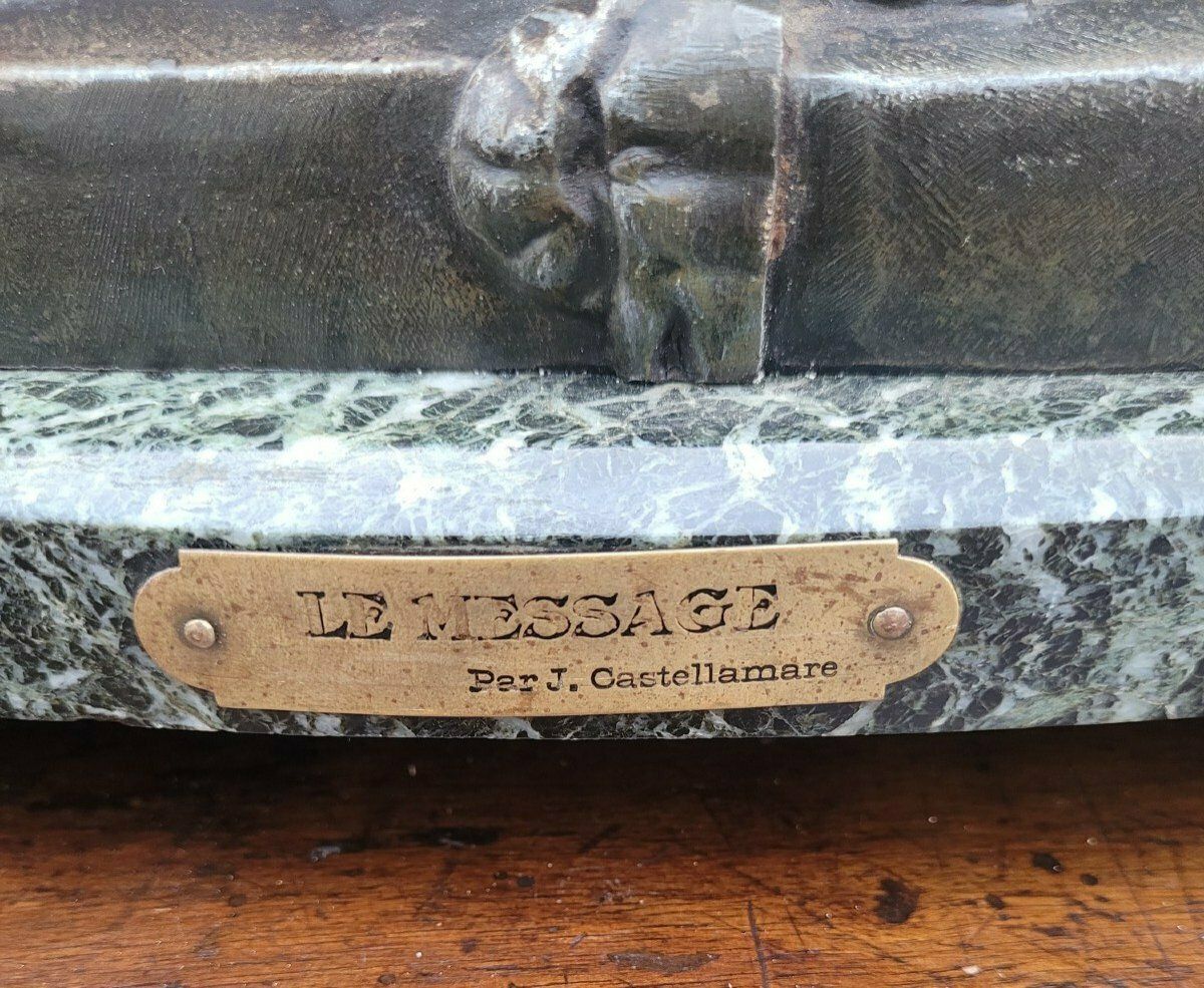 Mantelpiece The Message By J Castellamare, 19th Century photo vinterior